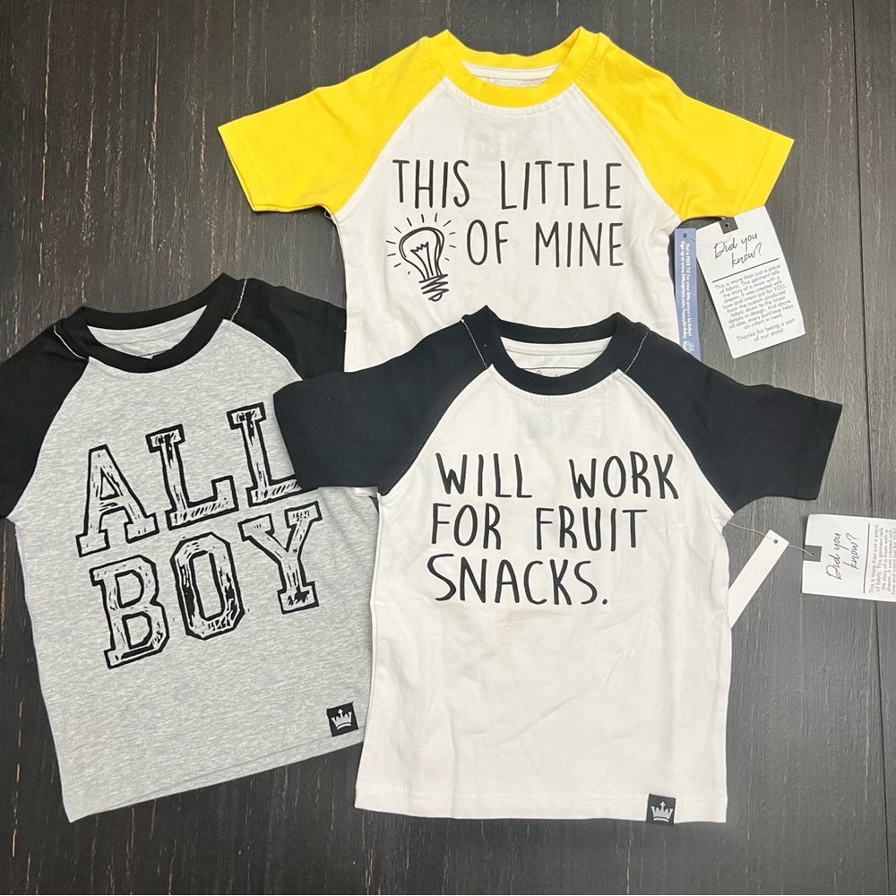 Littlest Prince Short Sleeve Raglan Graphic Tees Size 12 Months